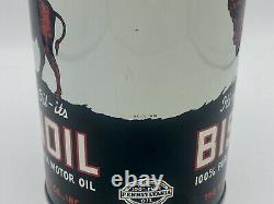 Vintage NOS Bisonoil Motor Oil Quart FULL Buffalo NY RARE Bison Oil Products Co