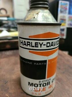Vintage OEM Harley Davidson Cone Top Two Stroke Motor Oil Can 1950's 1960's Rare
