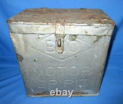 Vintage Old Collectible Rare B. O. C. MOTOR SPIRIT Advertisement Tin / Cans-tier
