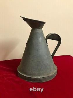 Vintage Old Rare Handmade 13.5 Big Measuring Oil Can Used in Petrol Gas Station