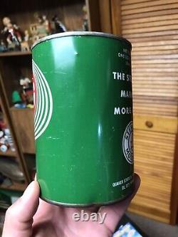 Vintage Original Sterling Motor Oil Round Metal Empty 1 Qt. Can! Very Rare Can