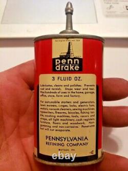 Vintage PENN DRAKE ALL PURPOSE MACHINE OIL HANDY OILER Rare Old Advertising Can