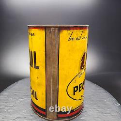 Vintage Pennzoil 5-Quart Motor Oil Can Owl Rare'Be Oil Wise' Collectible
