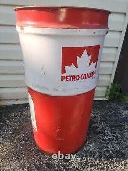 Vintage Petro-canada Can Barrel 20 Gallon Oil Gas Metal Drum Advertising Rare