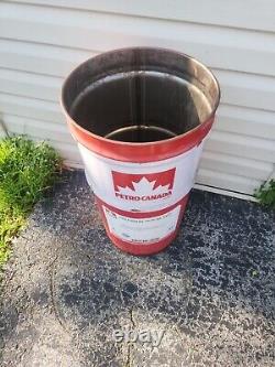 Vintage Petro-canada Can Barrel 20 Gallon Oil Gas Metal Drum Advertising Rare