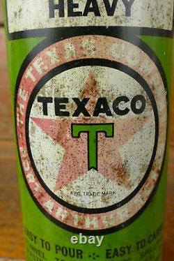 Vintage RARE 1920s Texaco Port Arthur Easy Pour Half Gallon Motor Oil Can