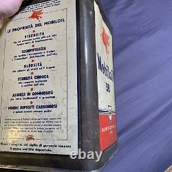 Vintage RARE Italian Mobiloil BB Vacuum Oil Pegasus Gargoyle 5 Gallon Oil Can