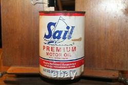 Vintage RARE LaFollette Tennessee Shelby Petroleum SAIL Motor Oil Quart Can