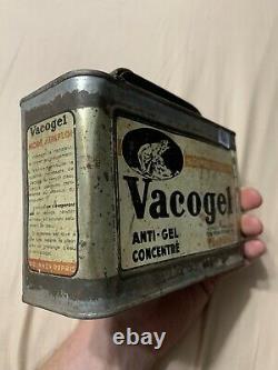 Vintage RARE Mobiloil Vacogel Vacuum Oil Polar bear graphic FULL handle oil can