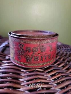 Vintage RARE Snow White Marshmallows Tin Can by Advance Novelty Candy Mfg. NYC