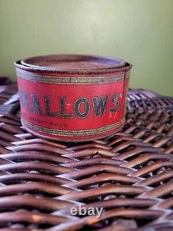 Vintage RARE Snow White Marshmallows Tin Can by Advance Novelty Candy Mfg. NYC