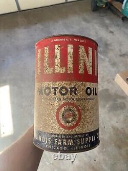 Vintage Rare 5 Quart Illini Co Oil Can