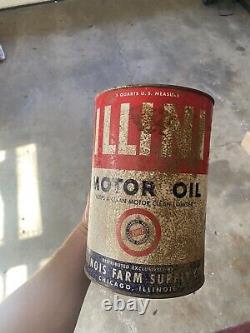 Vintage Rare 5 Quart Illini Co Oil Can