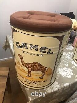 Vintage Rare Camel Cigarette Stool Tin Can Chair
