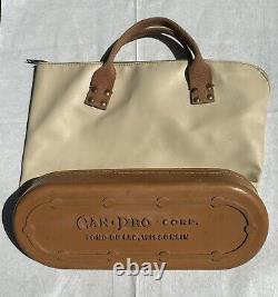 Vintage Rare Can Pro Corp Fond du Lac Full Leather Transport Money Bag Tote Bag