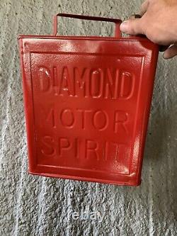 Vintage Rare Diamond 2 Gallon Petrol Can Oil Automobilia Old