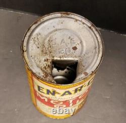 Vintage Rare Enarco EN-AR-CO 1 qt Motor Oil Can w boy on Label