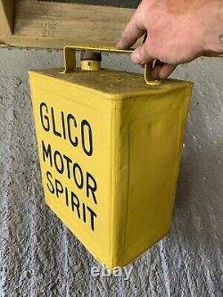 Vintage Rare Glico 2 Gallon Petrol Can Oil Automobilia Old
