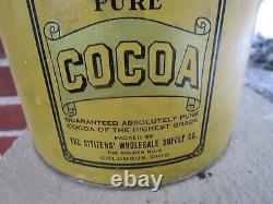Vintage Rare Golden Rule Cocoa Tin Can Columbus Oh Advertising Spice Coffee