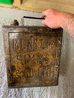 Vintage Rare Munster Simms 2 Gallon Petrol Can Oil Automobilia Old