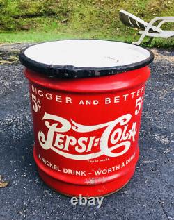 Vintage Rare Pepsi Cola 5 Cent Double Dot 10 Gallon Soda Syrup Can