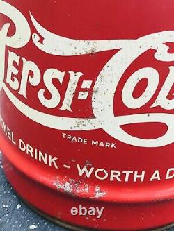 Vintage Rare Pepsi Cola 5 Cent Double Dot 10 Gallon Soda Syrup Can