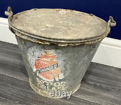 Vintage Rare Royal Snowdrift Oils Motor Grease Medium, Galvanised Bucket