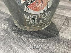 Vintage Rare Royal Snowdrift Oils Motor Grease Medium, Galvanised Bucket