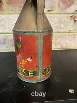 Vintage Rare Shell Pennant Oil Can Petrol Garagenalia Garage Shed Tool Car