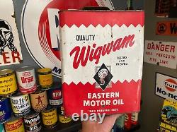 Vintage Rareempty Wigwam 2-gallon Eastern Motor Oil Can A Buck Well Spent