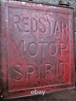 Vintage Redstar Motor Spirit 2 Gallon Petrol Can Automobilia Collectable Rare
