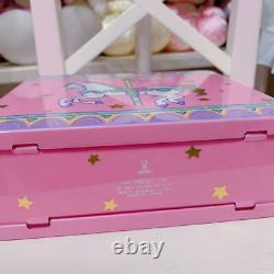 Vintage Retro Sanrio Rare Merry-Go-Round Can Case Box Pink Square Good Used