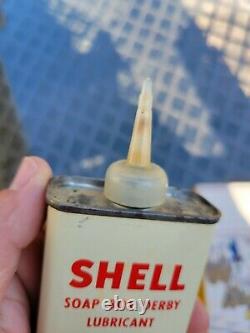 Vintage SHELL SOAP BOX DERBY LUBRICANT FULL Rare Old Advertisin Tin Can NOS