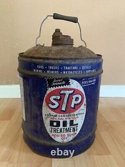 Vintage STP 5 Gallon Gas Oil Can RARE