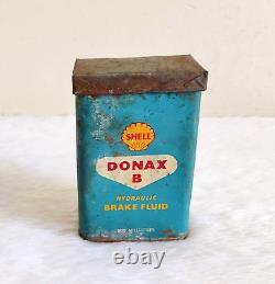 Vintage Shell Donax B Advertising Tin Can Automobile Collectible Rare Old TN832