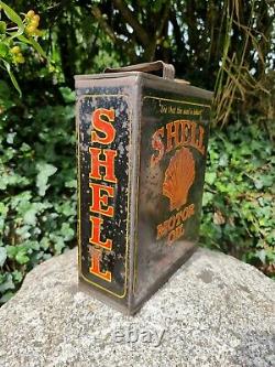 Vintage Shell Motor Oil Gallon Can Tin Garage Automobilia Motoring Rare