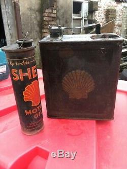 Vintage Shell Oil & Shell Petrol Can Duel Circa 1930 Very Rare Collectable