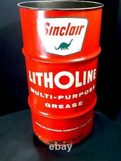 Vintage Sinclair Oil Old Tin Can With Dinosaur Graphic Nice Can RARE LARGE SIZE