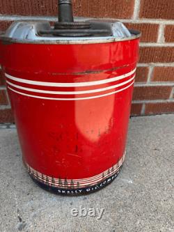 Vintage Skelly Quality Oil Can 5 Gallon Red Rare Collectible Farm Shop