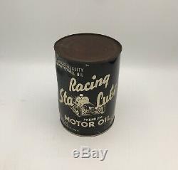 Vintage Sta Lube Racing Motor Oil Quart Can Full Rare Silver Version Laird LA
