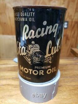 Vintage Sta Lube Racing Motor Oil Quart Can Rare Silver Version Laird LA