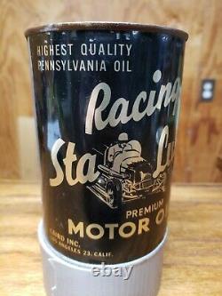 Vintage Sta Lube Racing Motor Oil Quart Can Rare Silver Version Laird LA