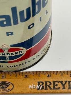 Vintage Standard Permalube Quart Oil Tin Can Full RARE SAE 50 Chicago Il