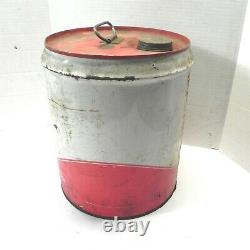 Vintage Texaco Almag Oil 5 Gallon Can Empty Rare Used Original Red White