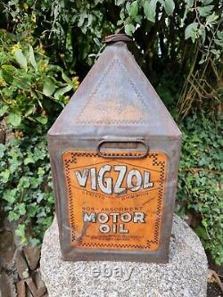 Vintage VIGZOL OIL 5 Gallon Pyramid Can Automobilia Motoring Collectable Rare