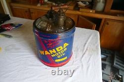 Vintage Very Rare 5 Gallon Wanda Oil Can Only 1 on eBay! Solid! Lot 24-36-60