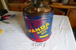 Vintage Very Rare 5 Gallon Wanda Oil Can Only 1 on eBay! Solid! Lot 24-36-60