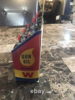 Vintage WINCHESTER GUN OIL STORE DISPLAY RARE! Tin Bottle Can With Tip Protector