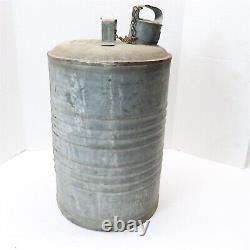 Vintage W. R. Ames Oil 5 Gallon Galvanized Metal Bulk Oil Can With LID Rare Used