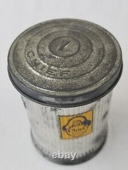 Vintage chief northwest metal ware products salesmans sample trash can rare logo